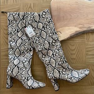 Zara High Heeled Snake Boots